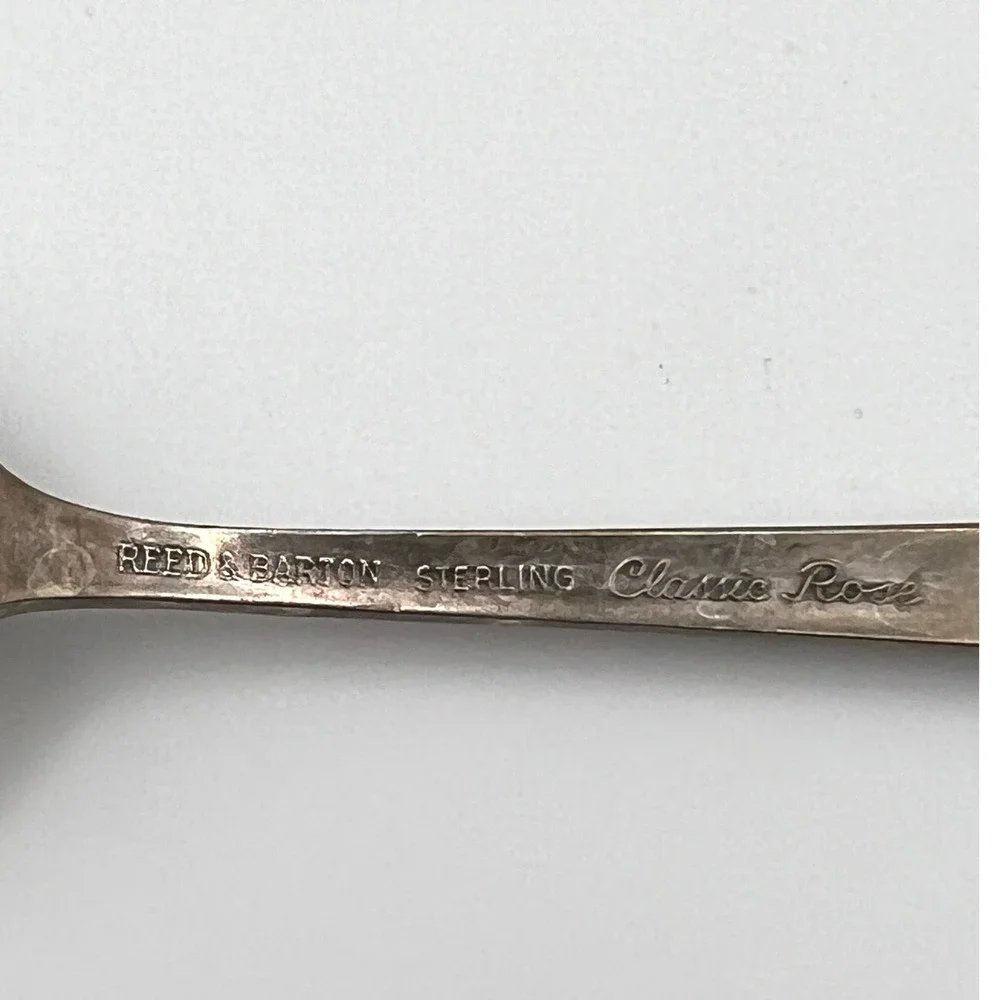 Reed and Barton Sugar Spoon Unisex 6in Silver Good Classic Rose Sterling Silver